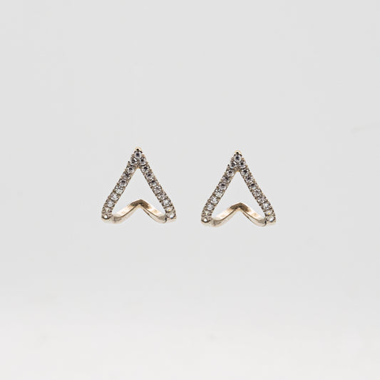 Open Chevron Stud Earrings