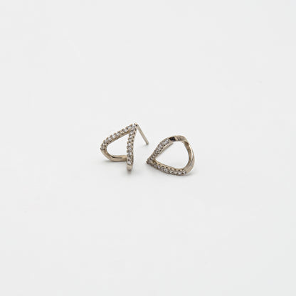 Open Chevron Stud Earrings